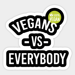 Vegan t-shirt vegans vs everybody unisex for men womens food vegetarian veganism Sticker